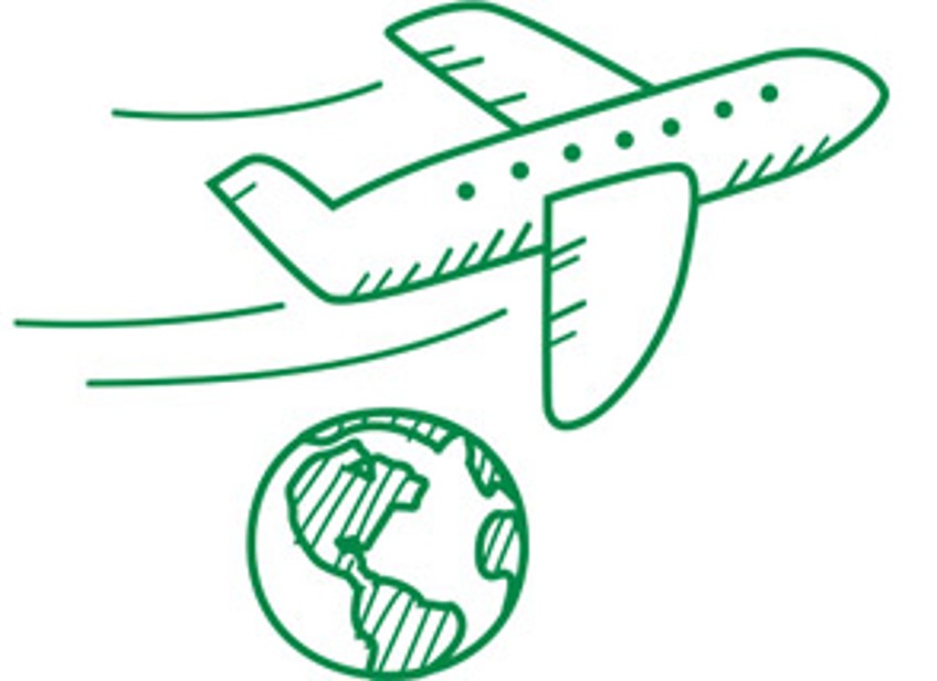 Reise- und Auslandsrechtsschutz - Flugzeug über Weltkugel
