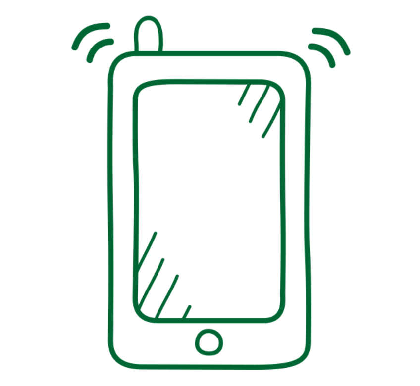 Handyverbot am Arbeitsplatz - Gezeichnetes Smartphone